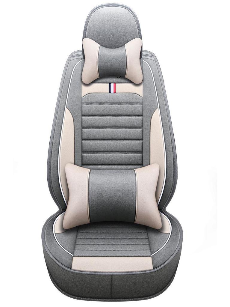 Льняной чехол на сиденье автомобиля: Новый стиль, Four Seasons, полноразмерная подушка для сиденья. Универсальная посадка.