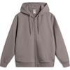 Li Ning China Color Series Solid Loose Hooded Zip Long Sleeve Sweatshirt Men Sweatshirt Tree-Gray Brown AWDU659-5