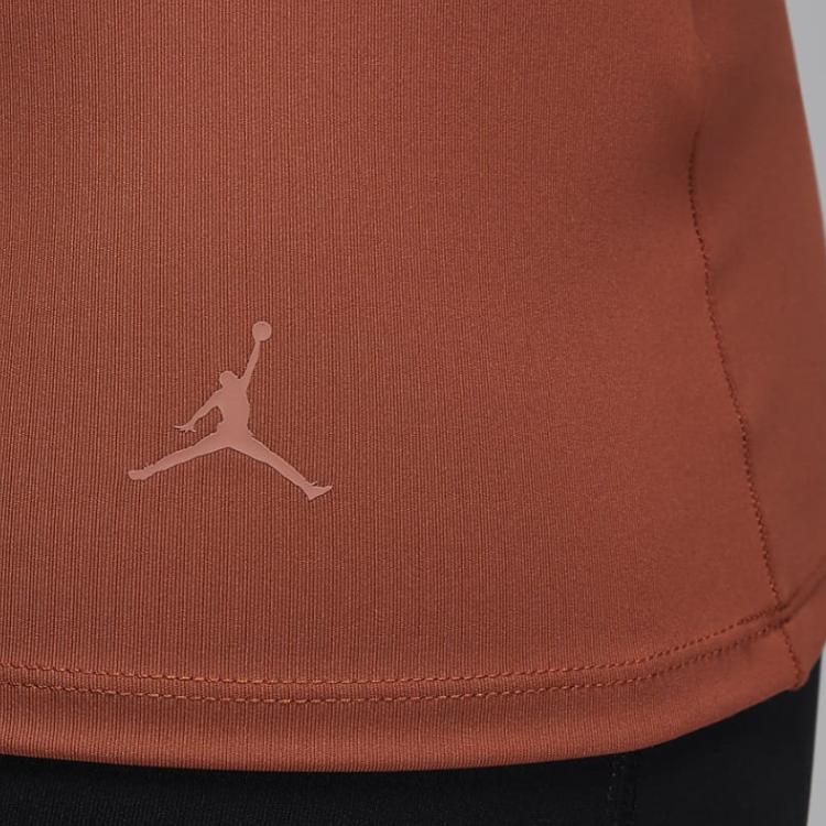 Jordan Спортивная футболка с длинным рукавом и застежкой-молнией на половину длины, быстросохнущая, женская, серо-персиковая, FN5114-209