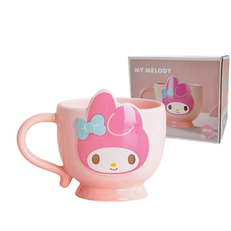 Sanrio Family Mug: Hello Kitty & My Melody 420ml, Ideal for Coffee & Milk.