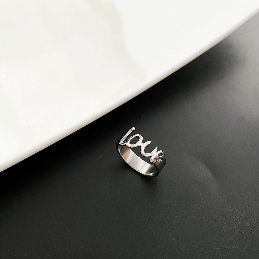 Elegant Double-Layer Gemstone Titanium Steel Ring for Women