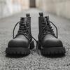 Martin boots men's new big head versatile fashion trend thick sole heightening tooling boots matte black boots 8231-J