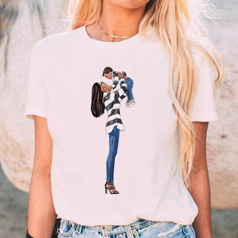 Женские футболки повседневные футболки с коротким рукавом летние женские мультяшные принты женская одежда женская графическая белая футболка женская футболка