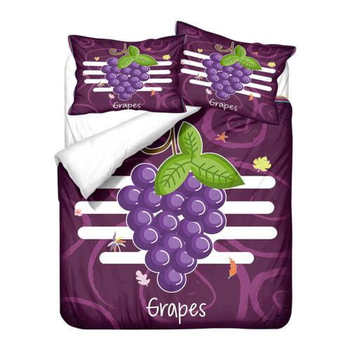 Grapes Wine Blueberry Rose Flower Bedding Duvet Doona Quilt Cover Holiday Gift