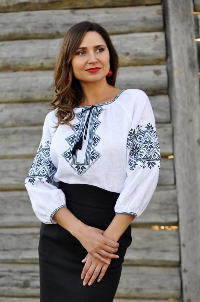 Ethnic Women's Shirt with Embroidery, Short Sleeve, Ukrainian Shirt with Embroidery, Folk Embroidered Shirt for Women, Embroidered Shirt Made of Natural Linen