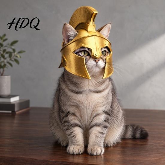 Героический Воин Кот Стиль Древнегреческий Шлем 3D Печатный Спартанский Солдат Исторический Костюм для Кошек Головной Убор Питомца Косплей Аксессуар Смешной
