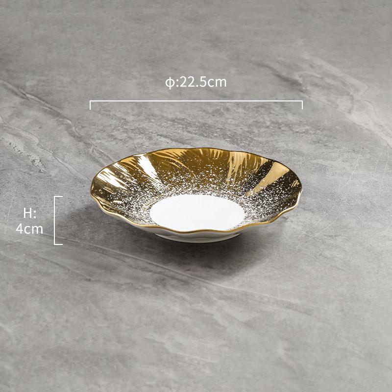 Креативная керамическая глубокая тарелка с эффектом сыпучего песка, салатная тарелка, итальянская тарелка для лапши, десертные тарелки, специальная посуда для молекулярной кухни