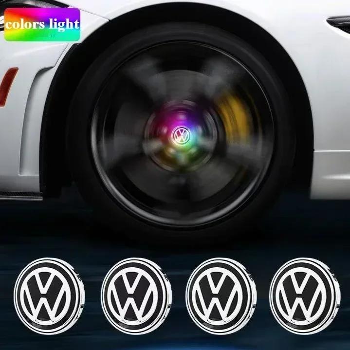 2025 Горячие VW 4 шт. Светодиодные колпачки ступицы Автомобильная плавающая подсветка Колпачки центральных колпаков колес Для Volkswagen golf4/6/7 toutan passat ti