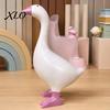 Holiday Presents for Friends Magnetic Goose Key Holder, Resin Statue Entryway Decor, Cute Animal Duck Holder Desktop Ornament with Mouth Metal Storage