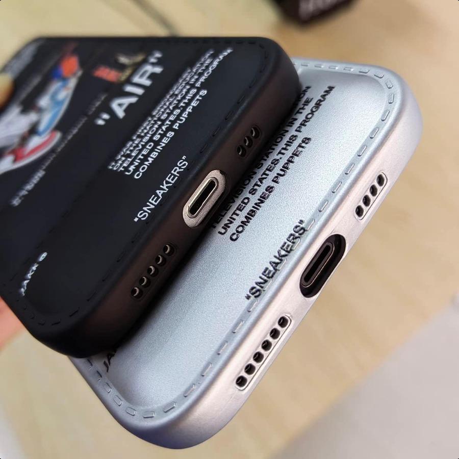 Ins Off Sports Shoes Brand Puffer Phone Case Compatible with Cool iPhone 11 Case 6.1 Funny Sneakers White Label Graphics Aesthe