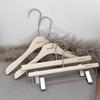 Milk White Solid Wood Hanger Clothing Store Special Clothes Support Wooden Pants Rack Internet Celebrity Thickened Women'S Clothing Hanging