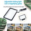 5-кратная портативная лупа с 48 регулируемыми светодиодными лампами, квадратная лупа с высоким разрешением для чтения антиквариата
