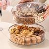 Круглая тарелка для сухофруктов Прозрачная разделенная конфетница Десертное блюдо Креативная фруктовая тарелка Гостиная