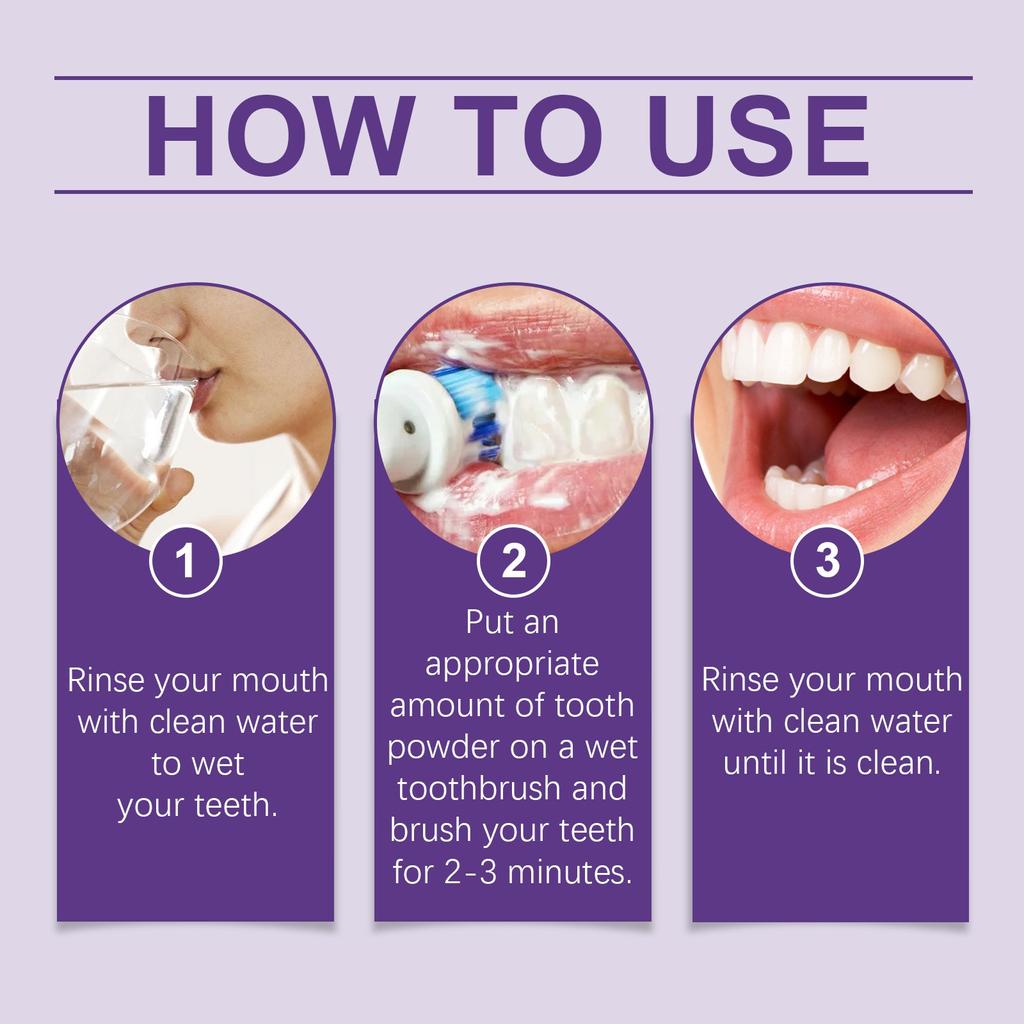 Purple Tooth Powder Cleans Tooth Stains Cleaning Care Fresh And Gentle Ingredients Care For Teeth