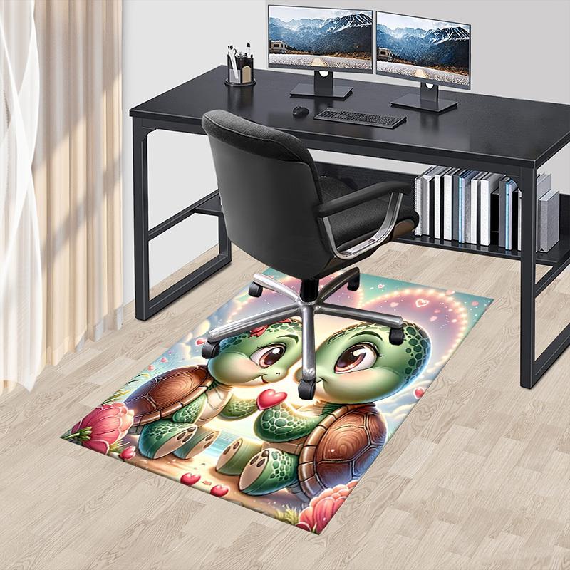 1PC Turtles Love Non-Slip Floor carpet, Office, family, bedroom, Studio - Large Area Rug, Decorative Mat, Longlasting Material-C0419