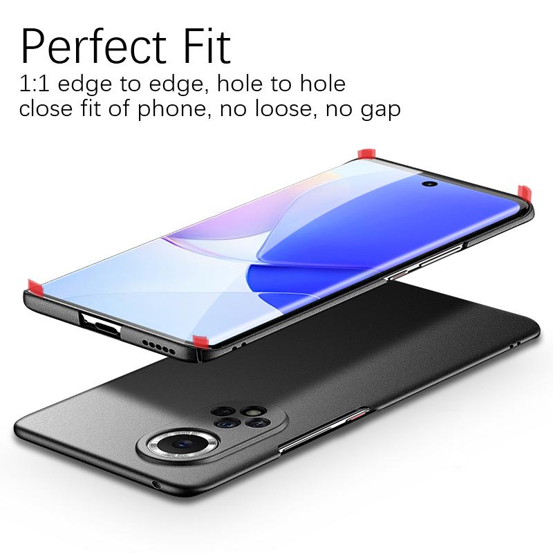 Ультратонкий жесткий чехол-накладка из ПК для Huawei P50 P40 P30 P20 Lite Nova 10 9 8 7 SE Pro, матовый однотонный чехол для телефона