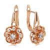 Новые серьги-подвески из розового золота для женщин, модные серьги-подвески в виде цветка с белым натуральным цирконом, роскошные винтажные украшения