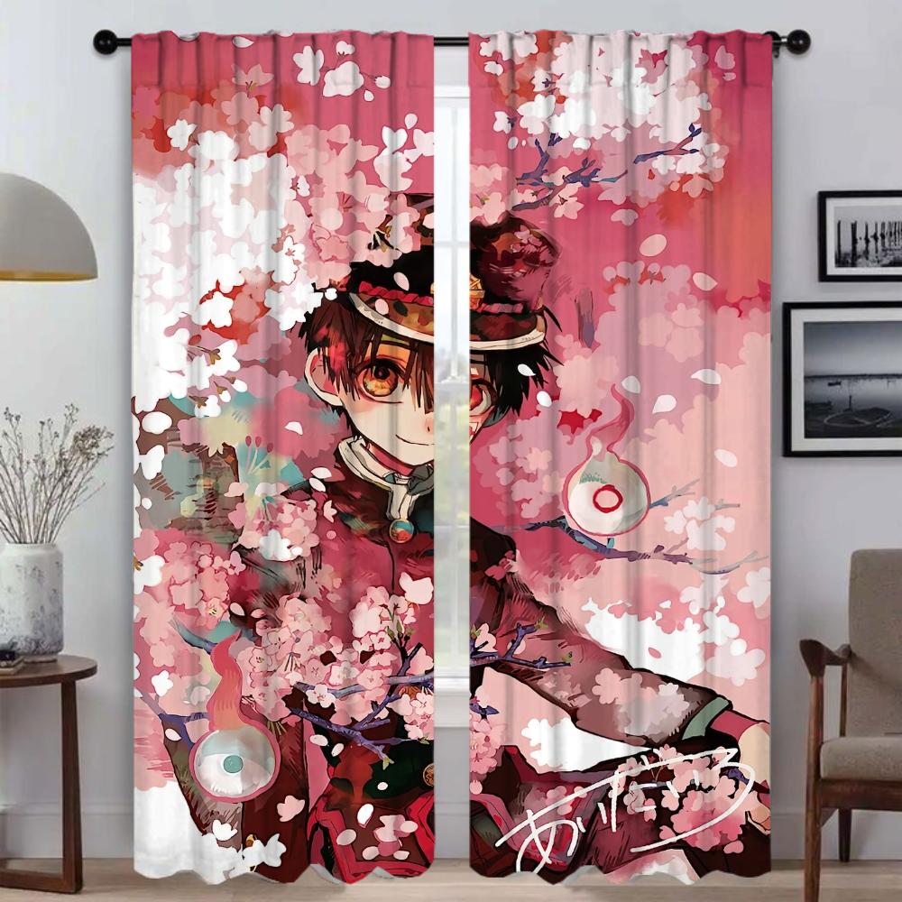 Современные шторы для гостиной для камеры Hanako Kun Shades Tulle для спальни Blackout Curtain Home Interior Curtains 2 Pieces