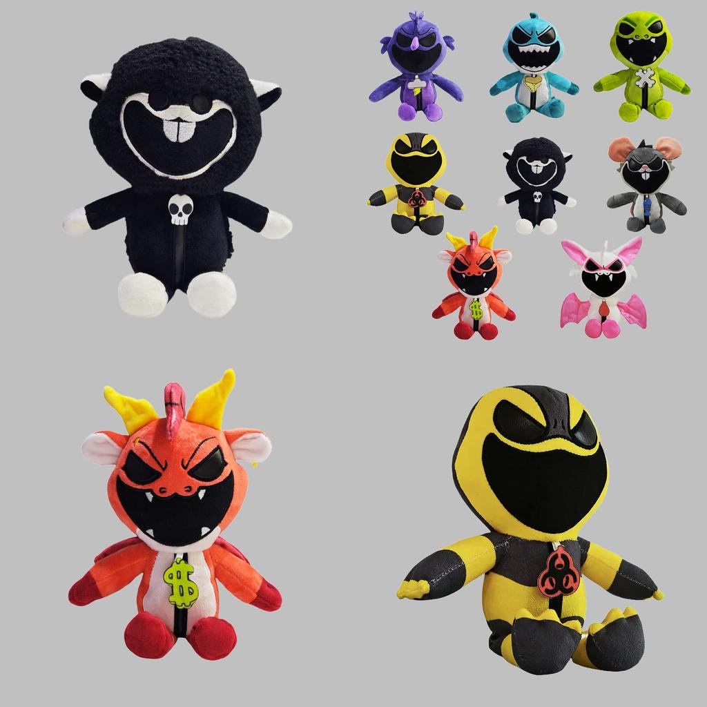 Кошмарные зверюшки Очаровательная плюшевая игрушка «Черная овечка» Мягкая и приятная на ощупь 25 см Фигурка животного