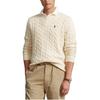 Polo Ralph Lauren SS21 Logo Embroidered Cable Knit Cotton Sweater Men Sweater Off-White MNPOSWE16820693-101