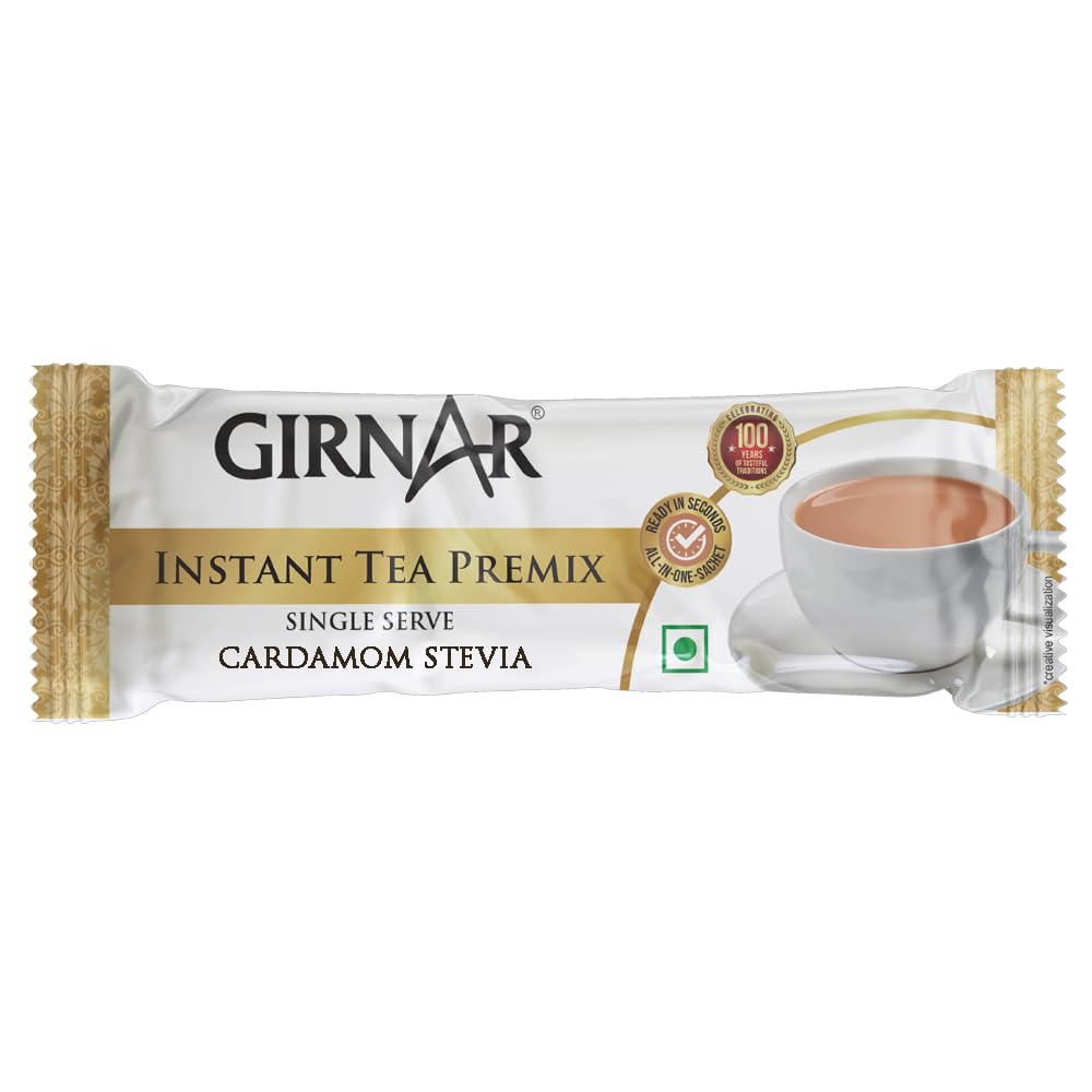 Girnar Instant Cardamom Chai Premix With Stevia 100g 10 Sachets Refreshing Green Tea Beverage