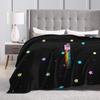 Cat Rainbow Pixel Space Nyans Blanket Flannel Textile Decor   Multifunction Soft Throw Blankets for Bedding Couch Rug Piece
