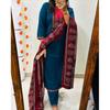 Женский дизайнерский комплект из хлопка Курта, штаны, дупатта, индийский Болливуд, топ, туника Курти VF-20223