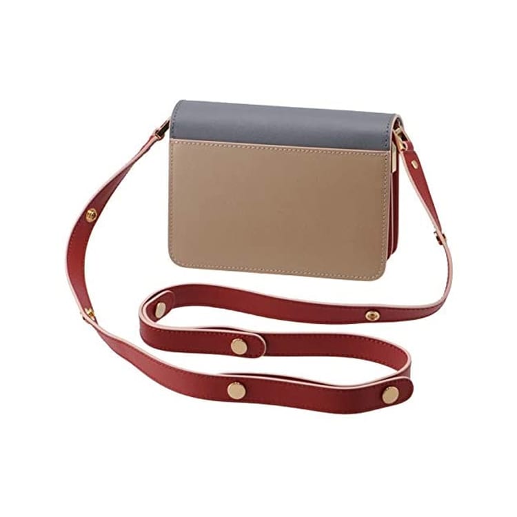 MARNI Trunk Cow Leather Crossbody Bags Mini Women's Gray Blue/Khaki SBMPS01U57-LV520-Z327C