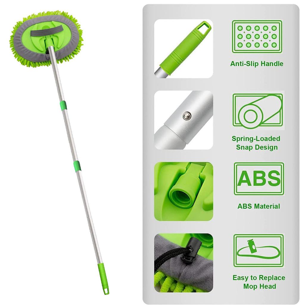 Щетка для мытья автомобиля с длинной ручкой, швабра из микрофибры для мытья автомобиля, набор для чистки щеток для мытья автомобиля, щетка для колес и шин, полотенца из микрофибры, салфетка для чистки