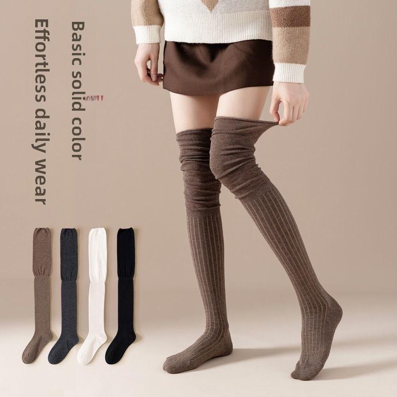 Носки Детские Гольфы, Весна/лето Тонкие Высокие Носки, Однотонные Носки в Стиле Пэчворк до Колена, Осень/зима Женские Длинные Носки