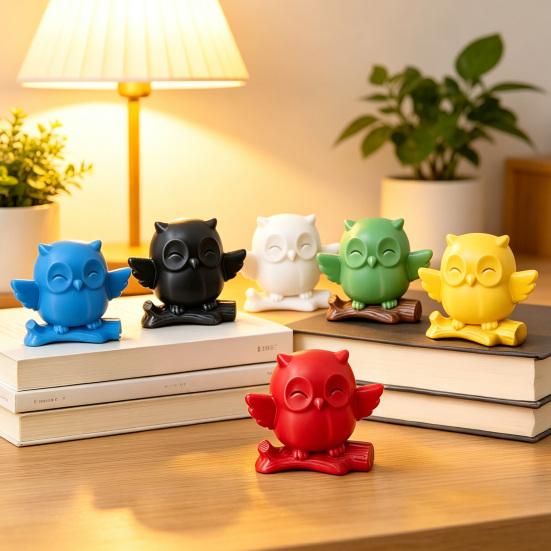 3D-печатная фигурка совы Милая сова на ветке дерева Статуэтка Мини-животное леса Украшение для дома Офиса Стола Полки Телевизора Книжной полки