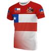 Summer Chile Fla National Emblem Round Neck Short Sleeve 3d Printing T-shirt Tops  Casual Streetwear Tops