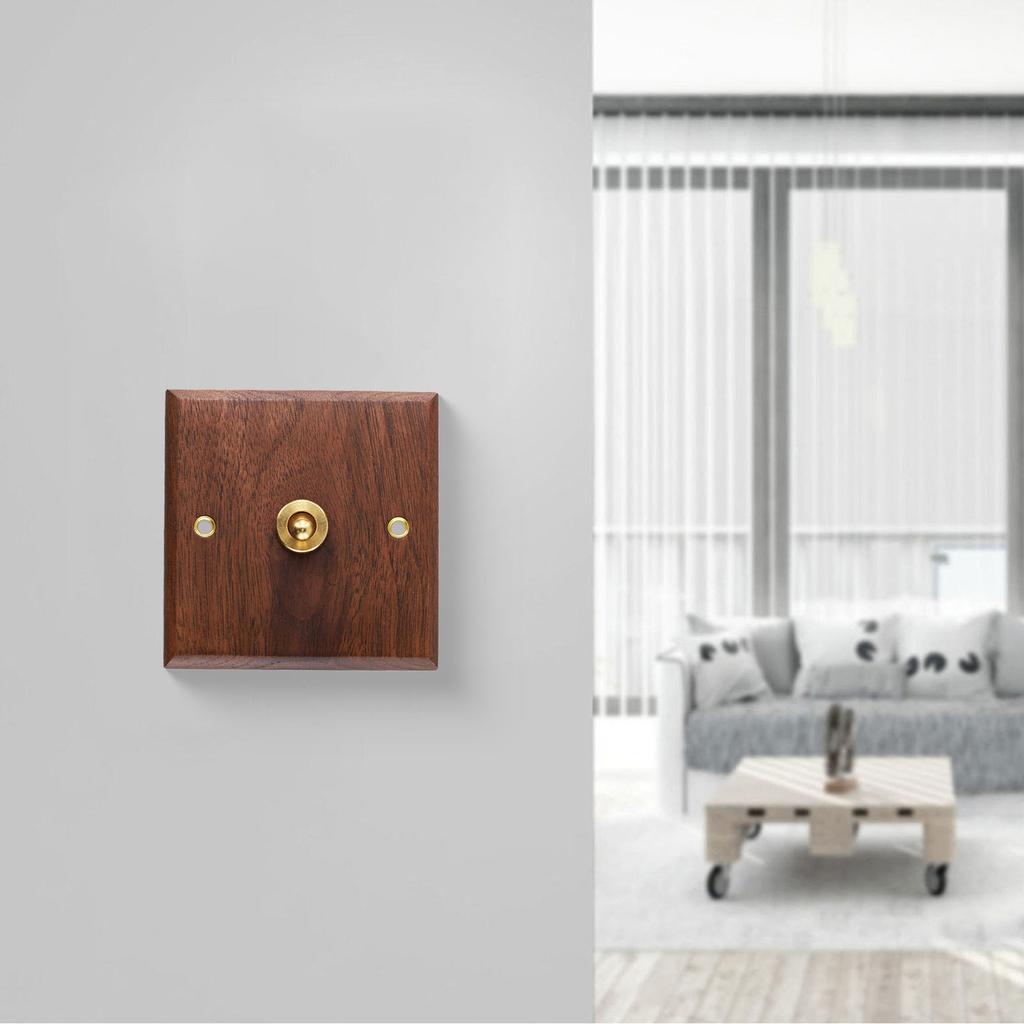 86x86 мм Переключатель света Ручной работы Грецкий орех Переключатель Ретро стиль Легкая установка Функциональный Эстетичный
