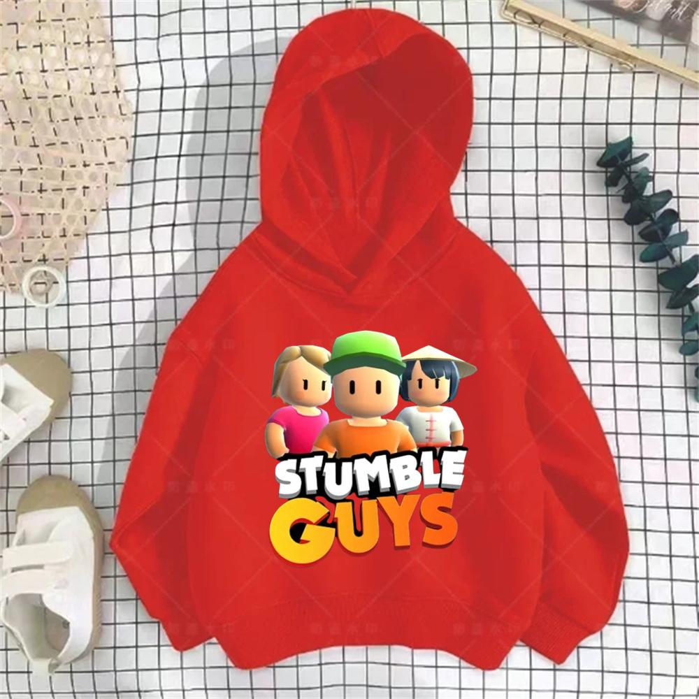 Stumble Guys Осенне-зимняя толстовка с капюшоном Детская толстовка с капюшоном Подходит для детей 3-12 лет Верхняя одежда с капюшоном для мальчиков и девочек