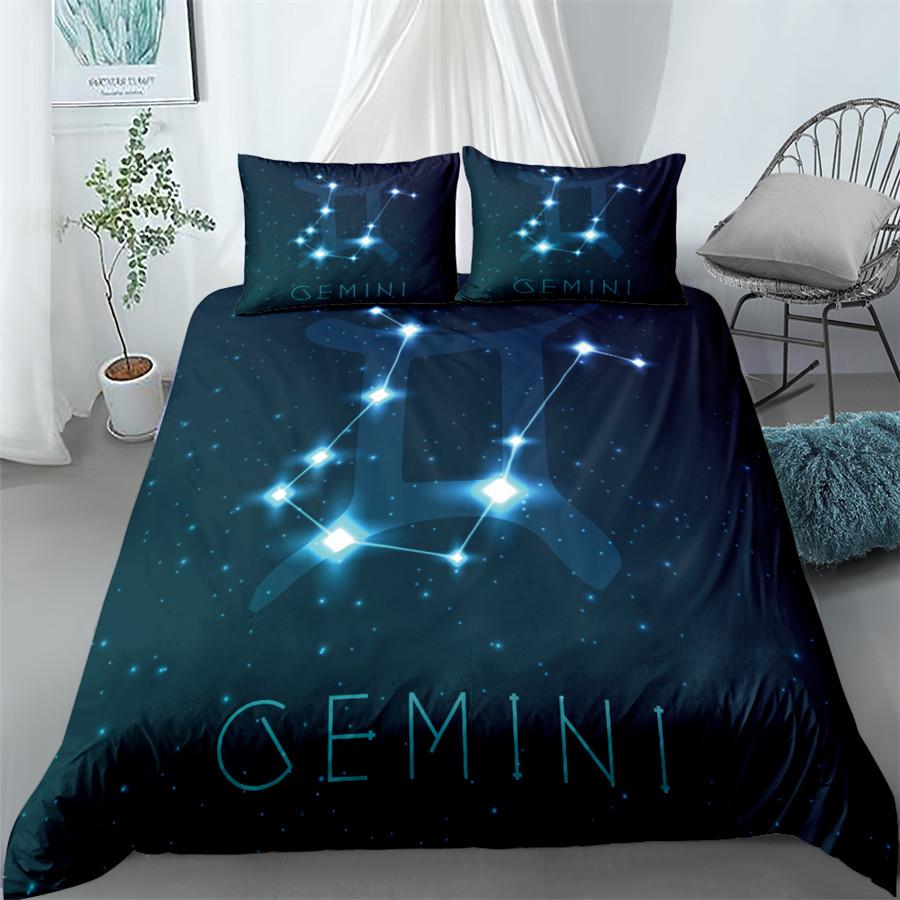 Aquarius Sign Zodiac Bedding Set King Queen Double Full Twin Single Size Duvet Cover Pillow Case Bed Linen Set