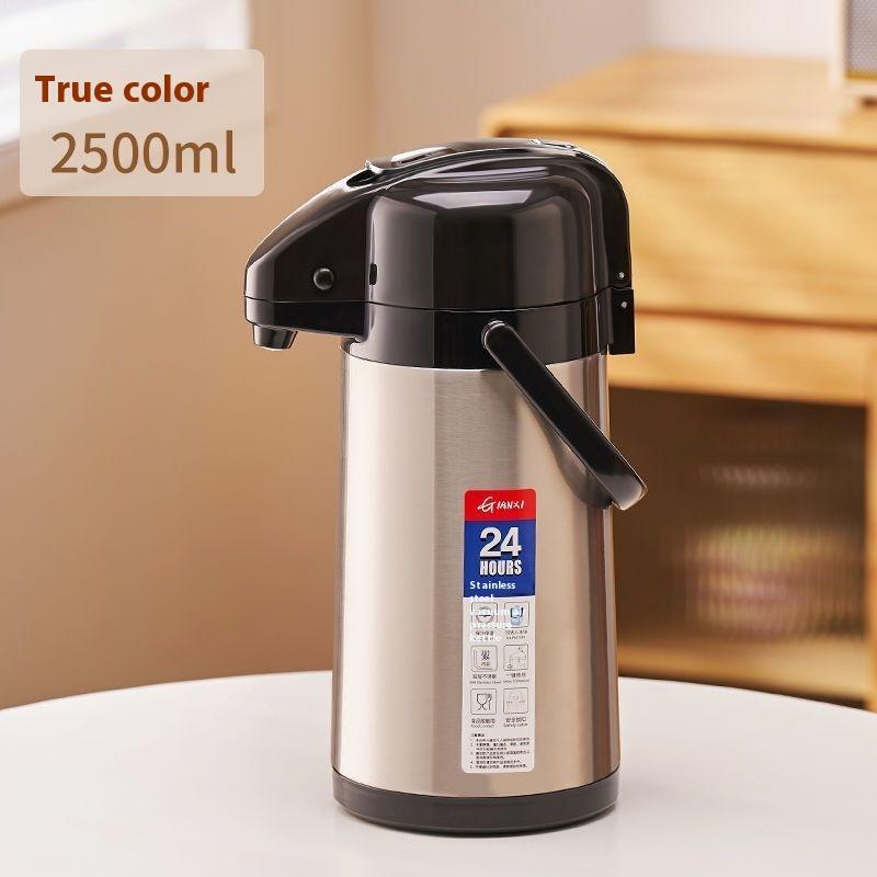 Air Pressure Water Bottle 4L Large Capacity Open Water Bottle Pressing Water Bottle Glass Inner Tank