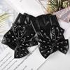 Кожа Лолита JK Большой бант Заклепка Танцевальные перчатки Женские перчатки Корейское Аниме Варежки Перчатки без пальцев