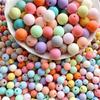 Handmade DIY Candy Color Round Bead Straight Hole Bead Acrylic Frosted Matte Bead