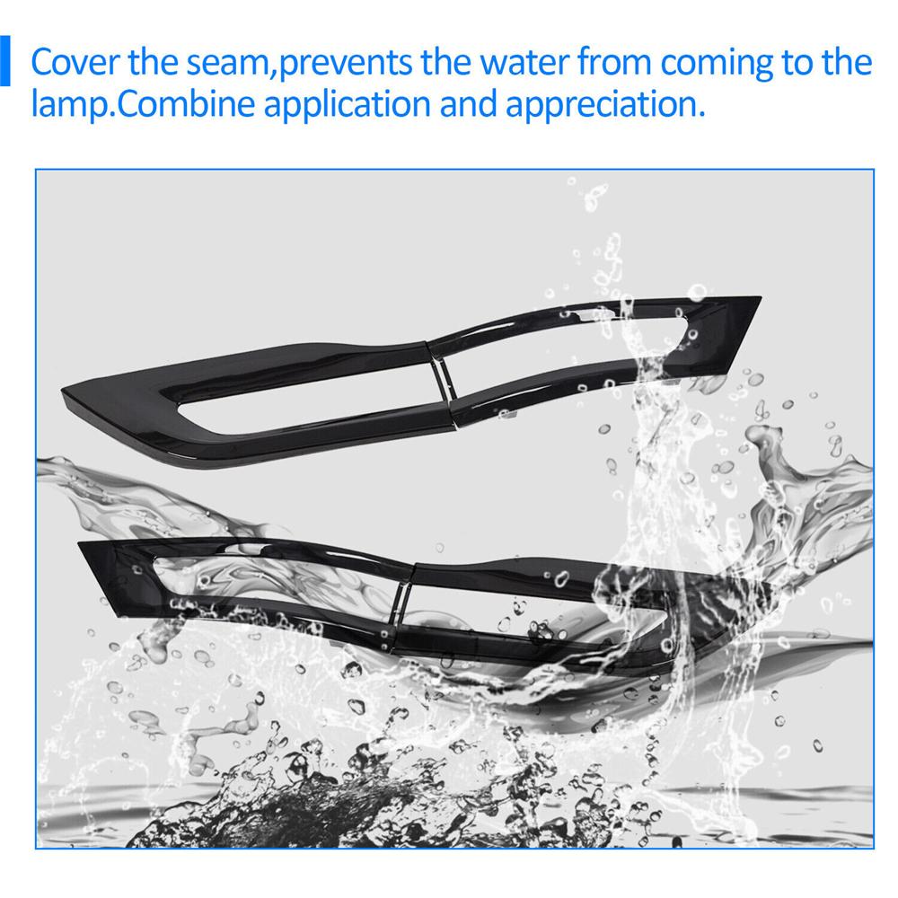 Gloss Black Tail Light Lamp Cover Trim Bezels For Jeep Grand Cherokee 2014-2021