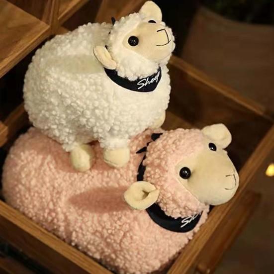 Плюшевая игрушка Овечка Сверхмягкая Декоративная Пушистая Каваи Ягненок Детская Сопровождающая Игрушка для Дивана на Подарок на День Рождения