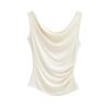 Hot Diamond Sleeveless Off-Shoulder T-Shirt Women's Summer New American Spice Girl Style Waist Pleated Short Bottom Top