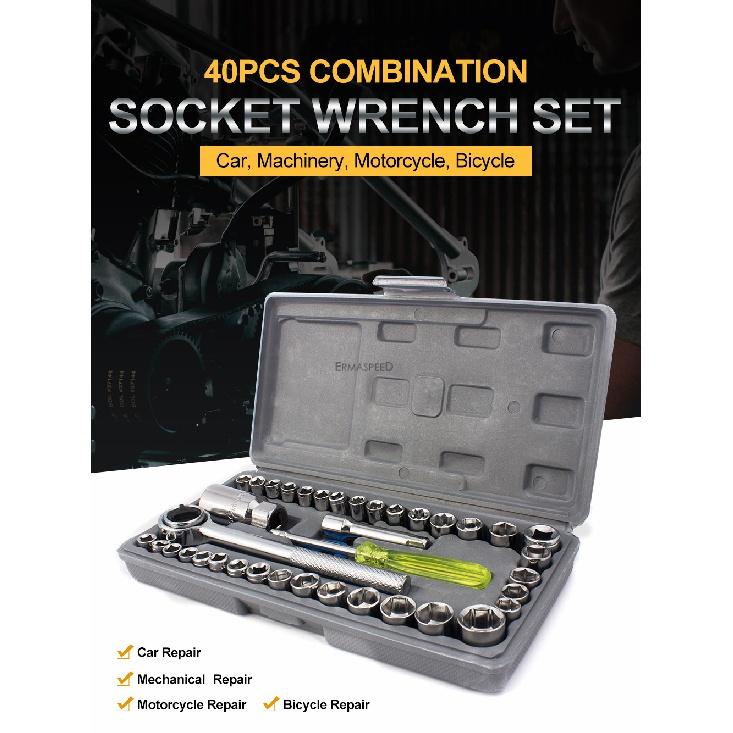 Набор головок 1/4 "3/8" DR CRV, храповой ключ, динамометрический ключ, универсальный ремонт для ремонта мотоциклов, велосипедов, автомобилей