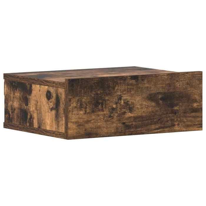 Table de chevet - Maison Exclusive - Chêne fumé - Flottante murale gain de place - 40 x 30 x 15 cm
