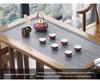 Solid Wood Rotating Tea Table Set with Chairs and Kettle, Mobile Balcony Coffee Table for Home.