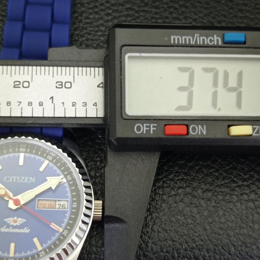 REFURBISHED MENS CITIZEN AUTOMATIC 8200 JAPAN DAY&DATE BLUE DIAL WATCH a432564-2 R112-a432564