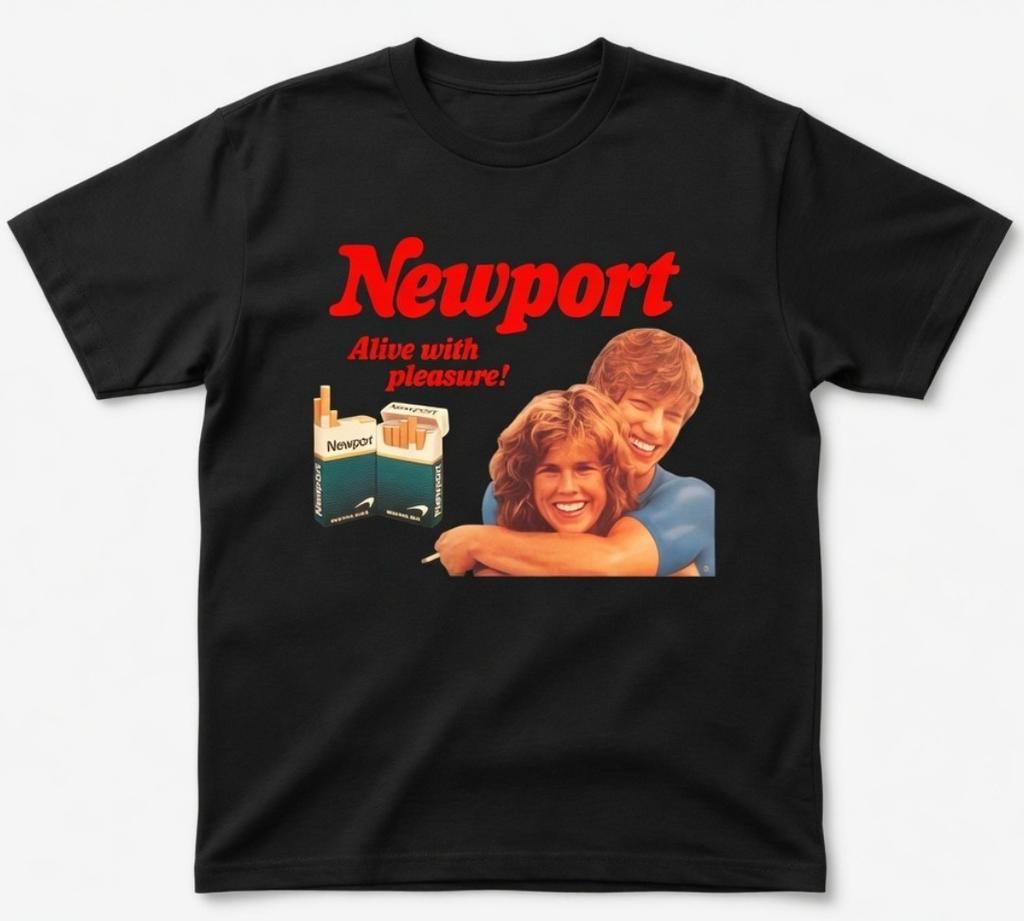 Newport Cigarettes 1970's Graphic PrintMens T-Shirt