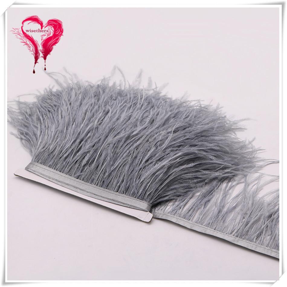 Ostrich Hair Cloth Edge Dress Dress Accessories Skirt Feather Trim With 10-15Cm Tassel