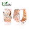 Серьги-клипсы MINTHA, модные модные ювелирные изделия, полые серьги-кольца с кубическим цирконием для женщин, серьги цвета розового золота