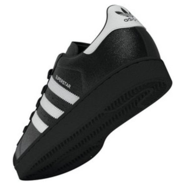 adidas Superstar 2 черные белые лакированные женские кроссовки Core-Black Cloud-White JH7756
