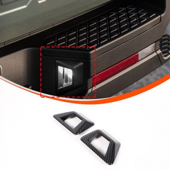 Carbon Fiber Rear Fog Light Lamp Trim Cover Guards For Hyundai Santa Cruz +